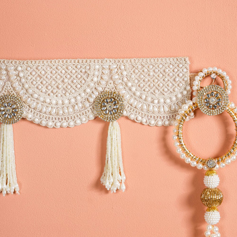 Pearl Toran and Door Hanging Set of 3 Off-White