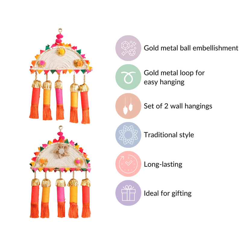 Multicolour Decorative Wall Hanging Set of 2