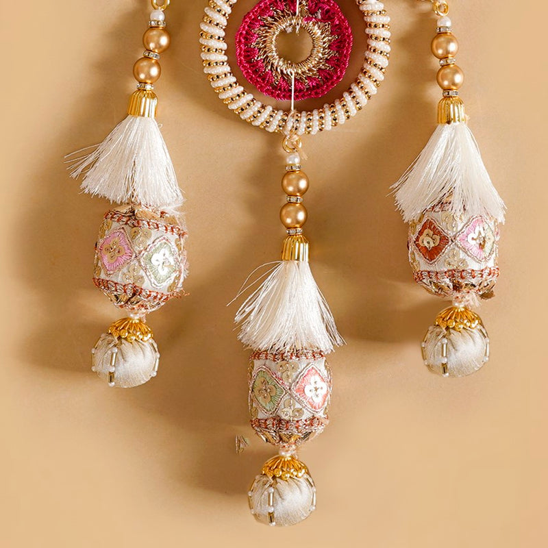 Gold Crochet Door Hangings Set Of 2 - Gold Door Hangings, Crochet Door Decor, Decorative Gold Door Hangers, Crochet Door Ornaments, Wall Hangings