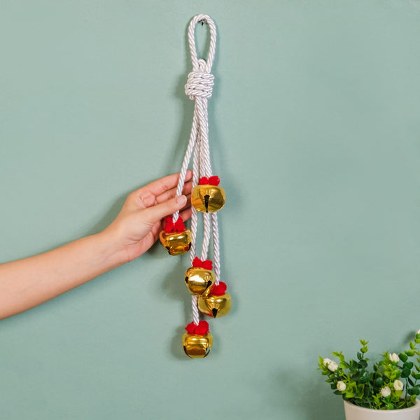 Knotted Wall Hanging With Five Bells