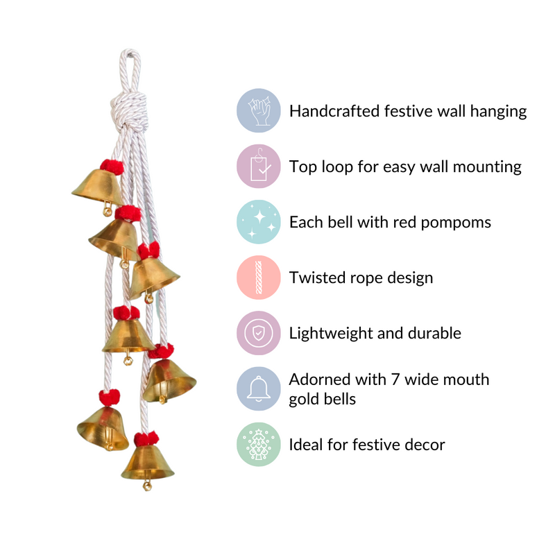 Seven Bell Festive Wall Hanging