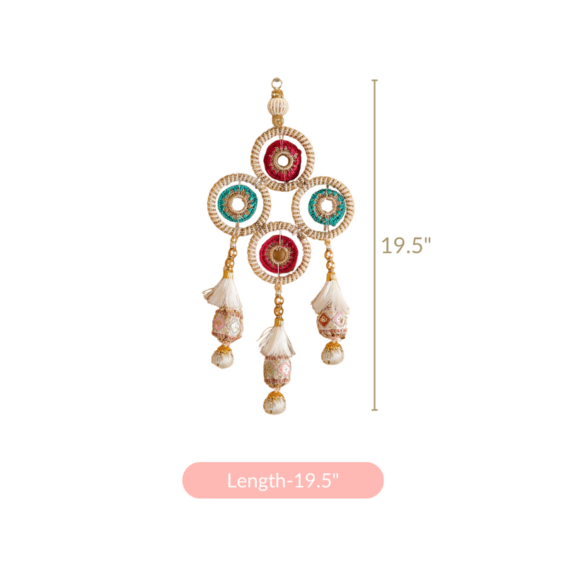 Gold Crochet Door Hangings Set Of 2 - Gold Door Hangings, Crochet Door Decor, Decorative Gold Door Hangers, Crochet Door Ornaments, Wall Hangings