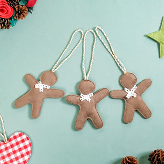 Set Of 3 Gingerbread Man Wall Hanging