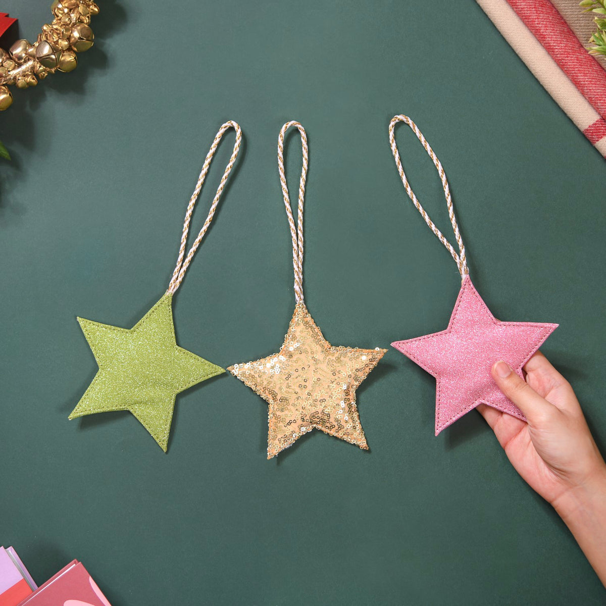 Sparkling Star Wall Hangings Ornaments Set of 3 Buy XMas Wall