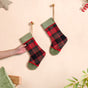 Plaid Bell Santa Socks Set Of 2