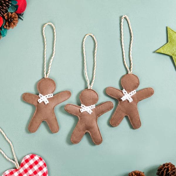 Set Of 3 Gingerbread Man Wall Hanging