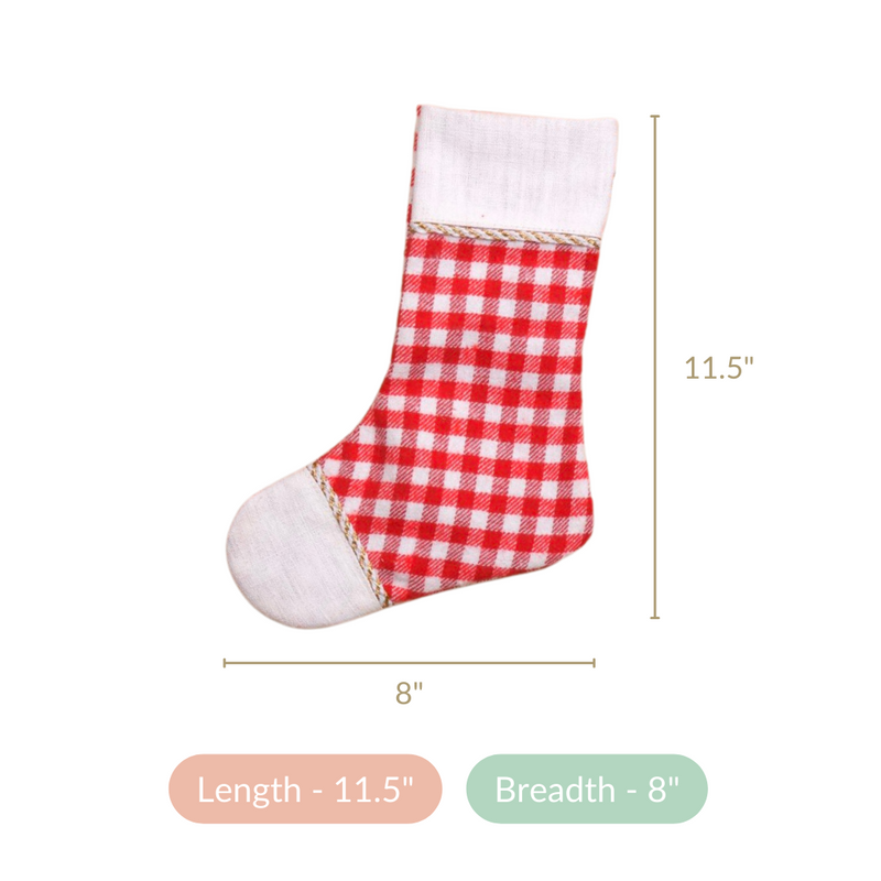 Set Of 2 Festive Plaid Santa Socks