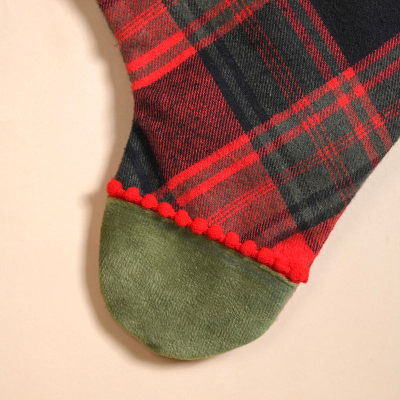 Plaid Bell Santa Socks Set Of 2