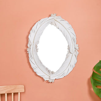 Feather Fusion Oval Wall Mirror- Feather Fusion Wall Mirror, Oval Wall Mirror, Decorative Feather Mirror, Fusion Design Mirror, Elegant Oval Mirror