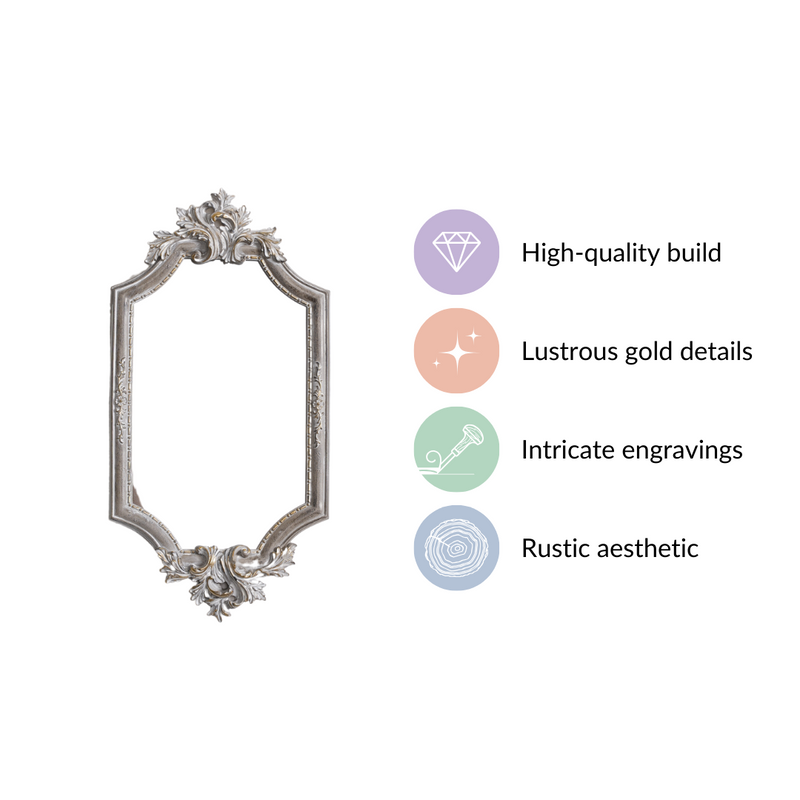 Vintage Ornate Wall Mirror Ivory