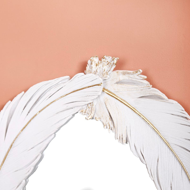 Feather Fusion Oval Wall Mirror- Feather Fusion Wall Mirror, Oval Wall Mirror, Decorative Feather Mirror, Fusion Design Mirror, Elegant Oval Mirror