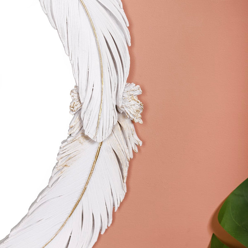 Feather Fusion Oval Wall Mirror- Feather Fusion Wall Mirror, Oval Wall Mirror, Decorative Feather Mirror, Fusion Design Mirror, Elegant Oval Mirror