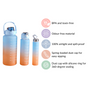 Motivational Water Bottles Set of 3 Blue Orange- Water bottles, water bottle set, BPA free water bottles, water bottle with sipper