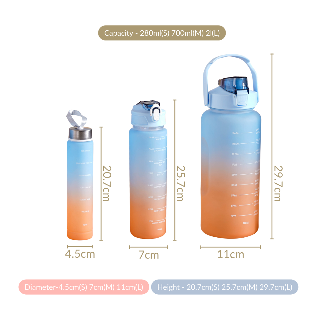 Gym Bottle - Buy Motivational Gym Water Bottle Set Online | Nestasia