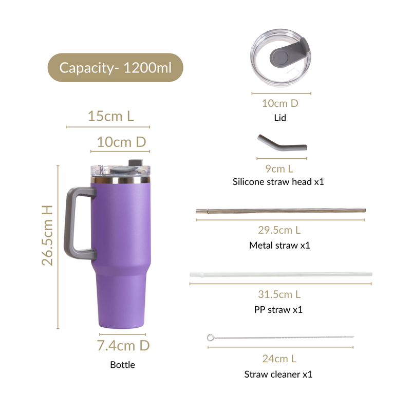 Leakproof Gym Water Bottle With Handle 1200ml