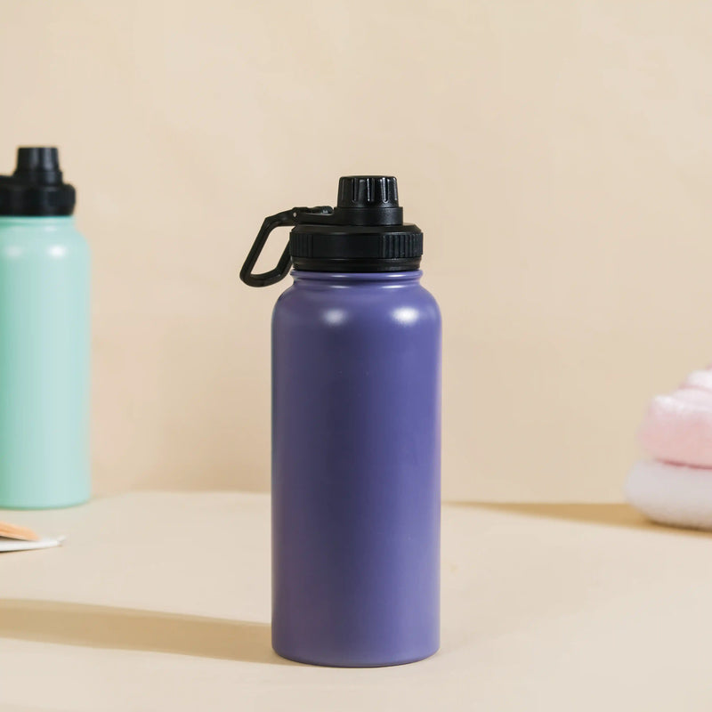 Stainless Steel Travel Bottle Blue 1L - Water bottle, stainless steel water bottle, insulated water bottle, sipper water bottle