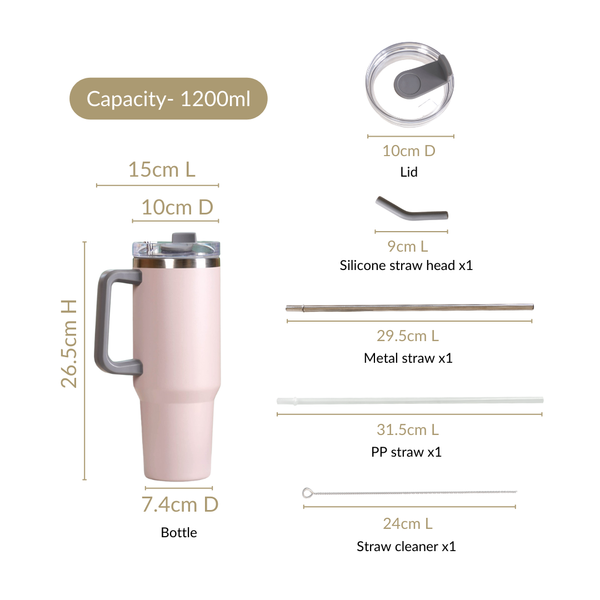 Double Wall Vacuum Insulated Sipper Bottle 1200ml