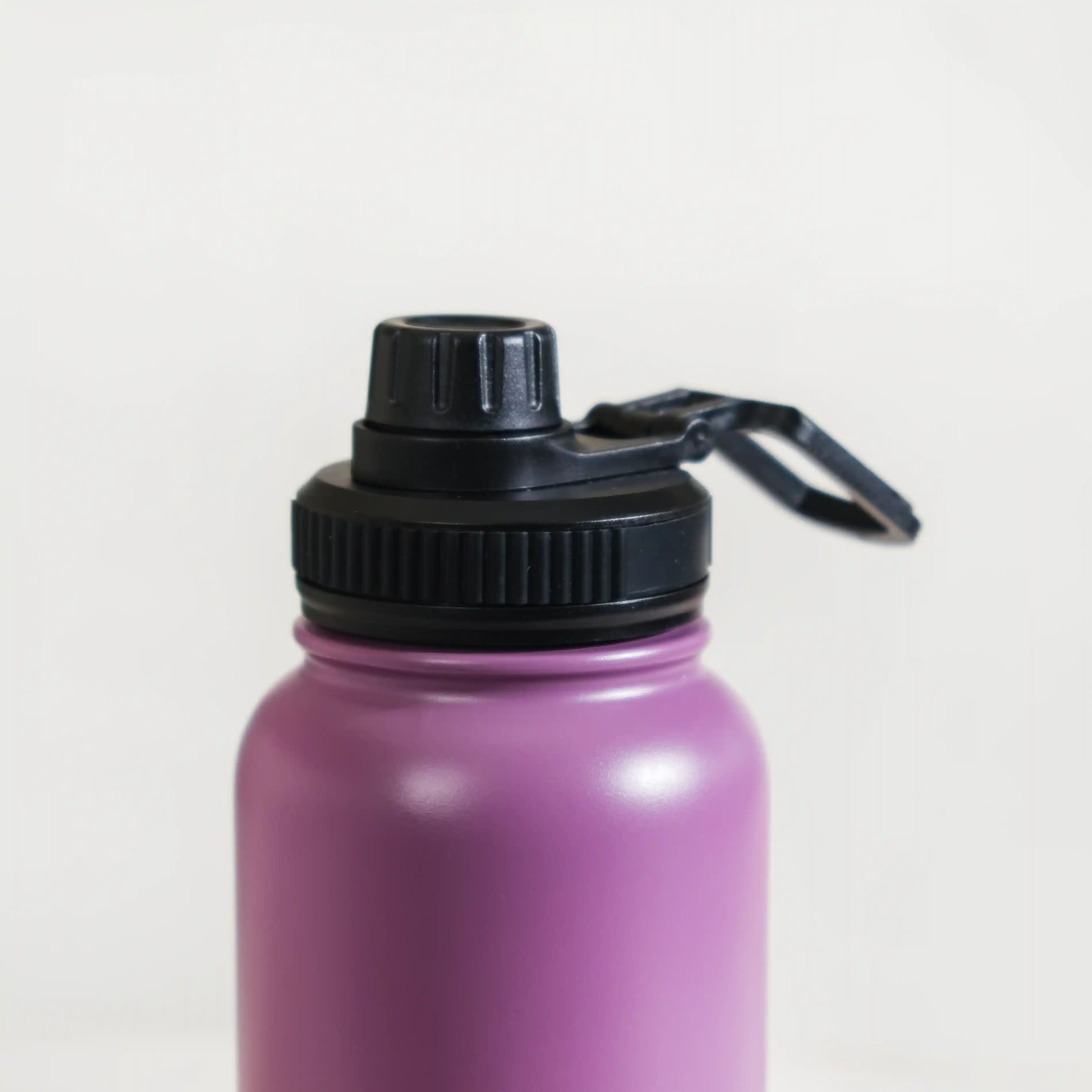 Antique Purple Flask Bottle w/Metal Cap