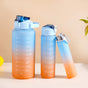 Motivational Water Bottles Set of 3 Blue Orange- Water bottles, water bottle set, BPA free water bottles, water bottle with sipper