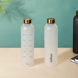 Time Marker Matte Water Bottle White 1L Set Of 2