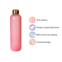 Stylish Time Marker Water Bottle Pink 1L Set Of 2 - Water bottle, water bottle for office, travel water bottle, BPA free water bottle