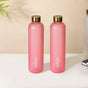 Stylish Time Marker Water Bottle Pink 1L Set Of 2 - Water bottle, water bottle for office, travel water bottle, BPA free water bottle