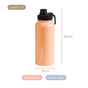 Insulated Thermos Stainless Steel Water Bottle Peach 1L - Water bottle, stainless steel water bottle, insulated water bottle, BPA free water bottle