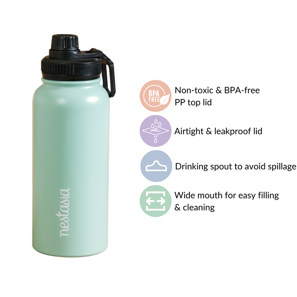 Vacuum Insulated Stainless Steel Water Bottle 1L Mint