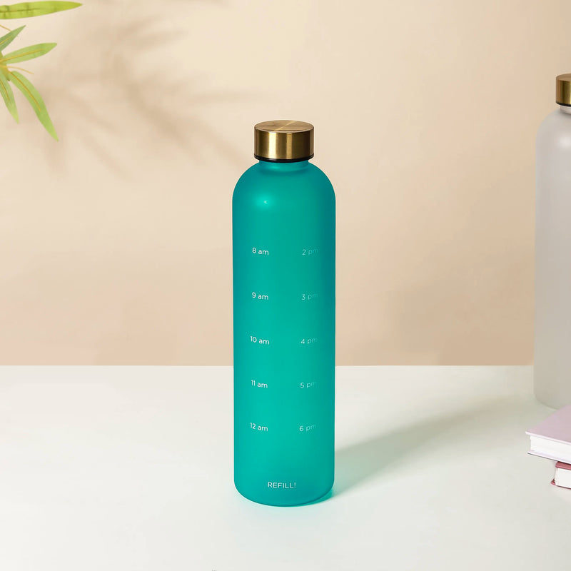Hydration Water Bottle Teal 1L Set Of 2 - Water bottle, water bottle for office, travel water bottle, BPA free water bottle, leakproof water bottle
