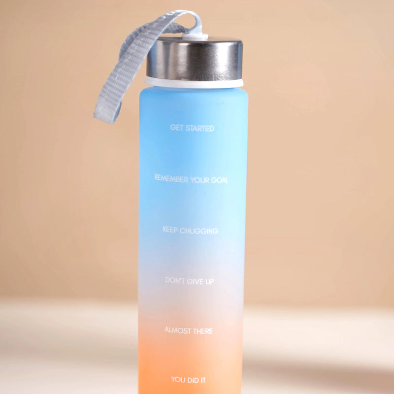 Motivational Water Bottles Set of 3 Blue Orange- Water bottles, water bottle set, BPA free water bottles, water bottle with sipper