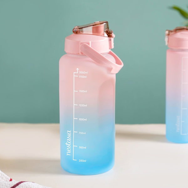 Sporty Motivational Water Bottles Set Of 3 Pink Blue