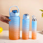 Motivational Water Bottles Set of 3 Blue Orange- Water bottles, water bottle set, BPA free water bottles, water bottle with sipper