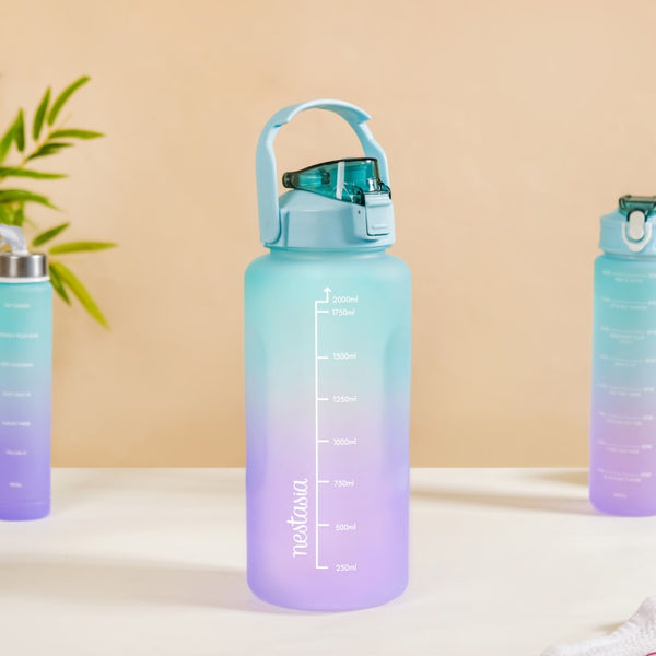 Set Of 3 Motivational Water Bottles Green Lavender