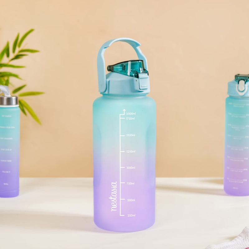 Set Of 3 Motivational Water Bottles Green Lavender- Water bottles, water bottle set, BPA free water bottles, water bottle with sipper