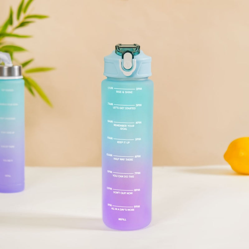 Set Of 3 Motivational Water Bottles Green Lavender- Water bottles, water bottle set, BPA free water bottles, water bottle with sipper