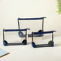 Waterproof Travel Pouch Set Of 3 Blue