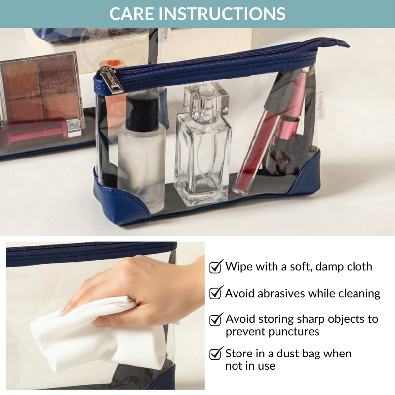 Waterproof Travel Pouch Set Of 3 Blue