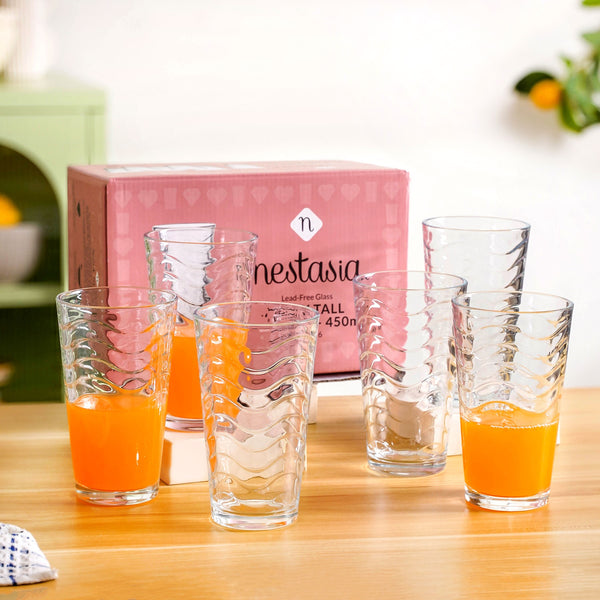 Wavy Tall Tumbler Set Of 6 450ml