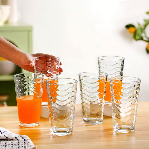 Wavy Tall Tumbler Set Of 6 450ml