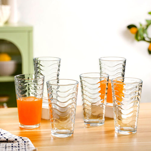 Wavy Tall Tumbler Set Of 6 450ml