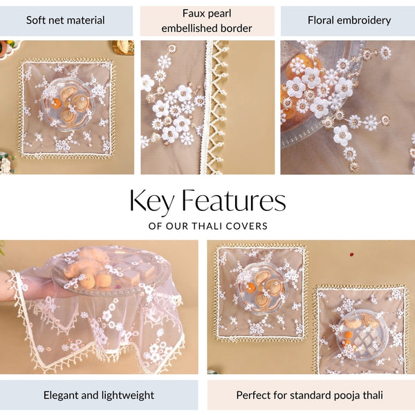 Wedding Floral Thali Cover Set Of 2 Lavender