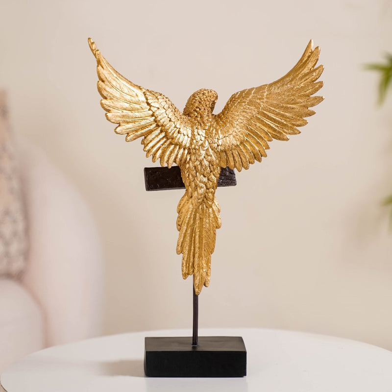 Welcome Parrot Gold Showpiece