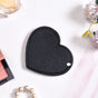 Heart Shaped Foldable Pocket Mirror Black - black pocket mirror, heart-shaped mirror, compact travel mirror, stylish makeup mirror