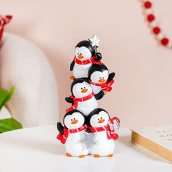 Whimsical Penguin Tower Showpiece