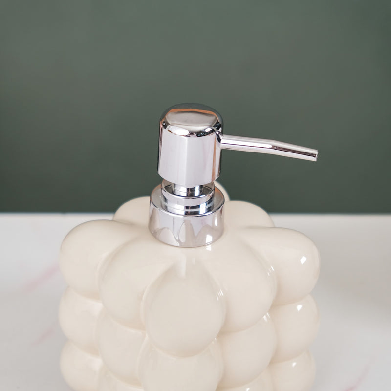 Bubble Ceramic Soap Dispenser White 520ml