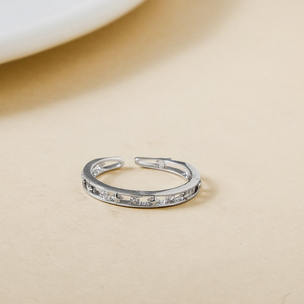 Whispering Shine Dainty Silver Ring