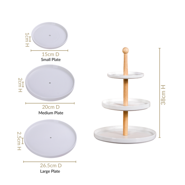 White 3 Tier Ceramic Cupcake Stand