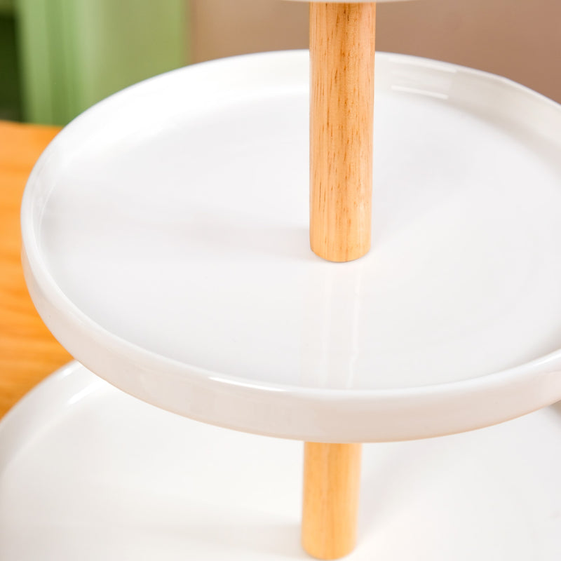 White 3 Tier Ceramic Cupcake Stand
