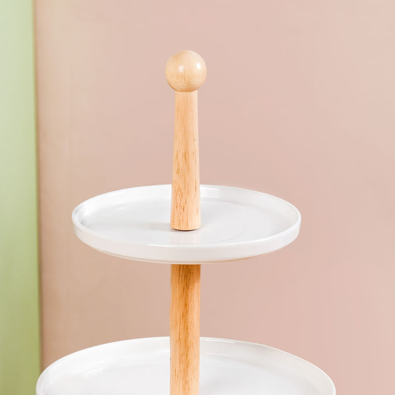 White 3 Tier Ceramic Cupcake Stand