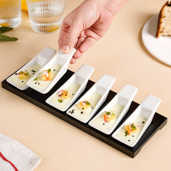 Appetizer Spoon With Tray Set Of 6